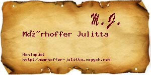 Márhoffer Julitta névjegykártya